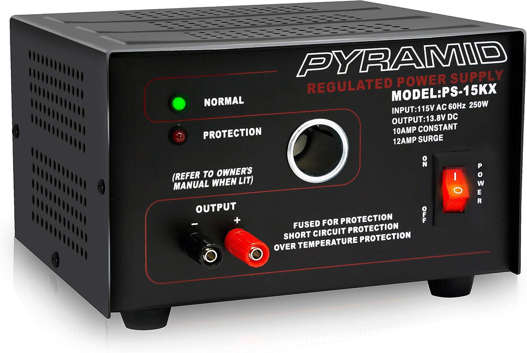 Universal Compact Bench Power Supply 5 Amp Linear Regulated 13.8 Volt DC 115V AC 70 Watt Input Screw Type Terminal 12V Car Cigarette Lighter Pack of 2 V38006