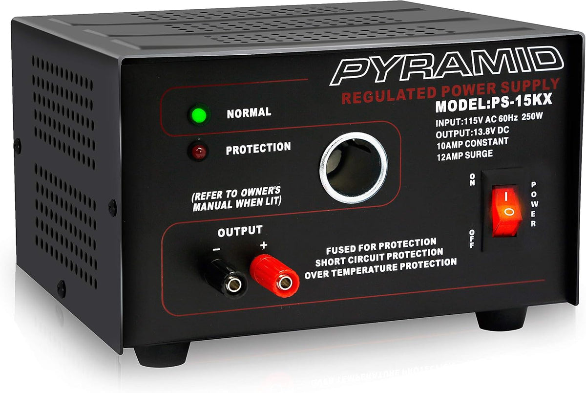 Universal Compact Bench Power Supply 5 Amp Linear Regulated 13.8 Volt DC 115V AC 70 Watt Input Screw Type Terminal 12V Car Cigarette Lighter Pack of 2 V38006