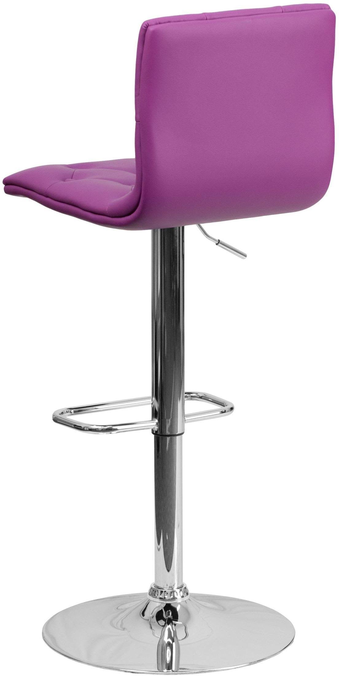 Purple Vinyl Adjustable Height Barstool with Chrome Base F31669