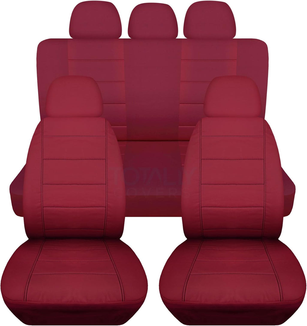Charcoal Solid Car Seat Covers Full Set with 5 Headrest Covers Z64967