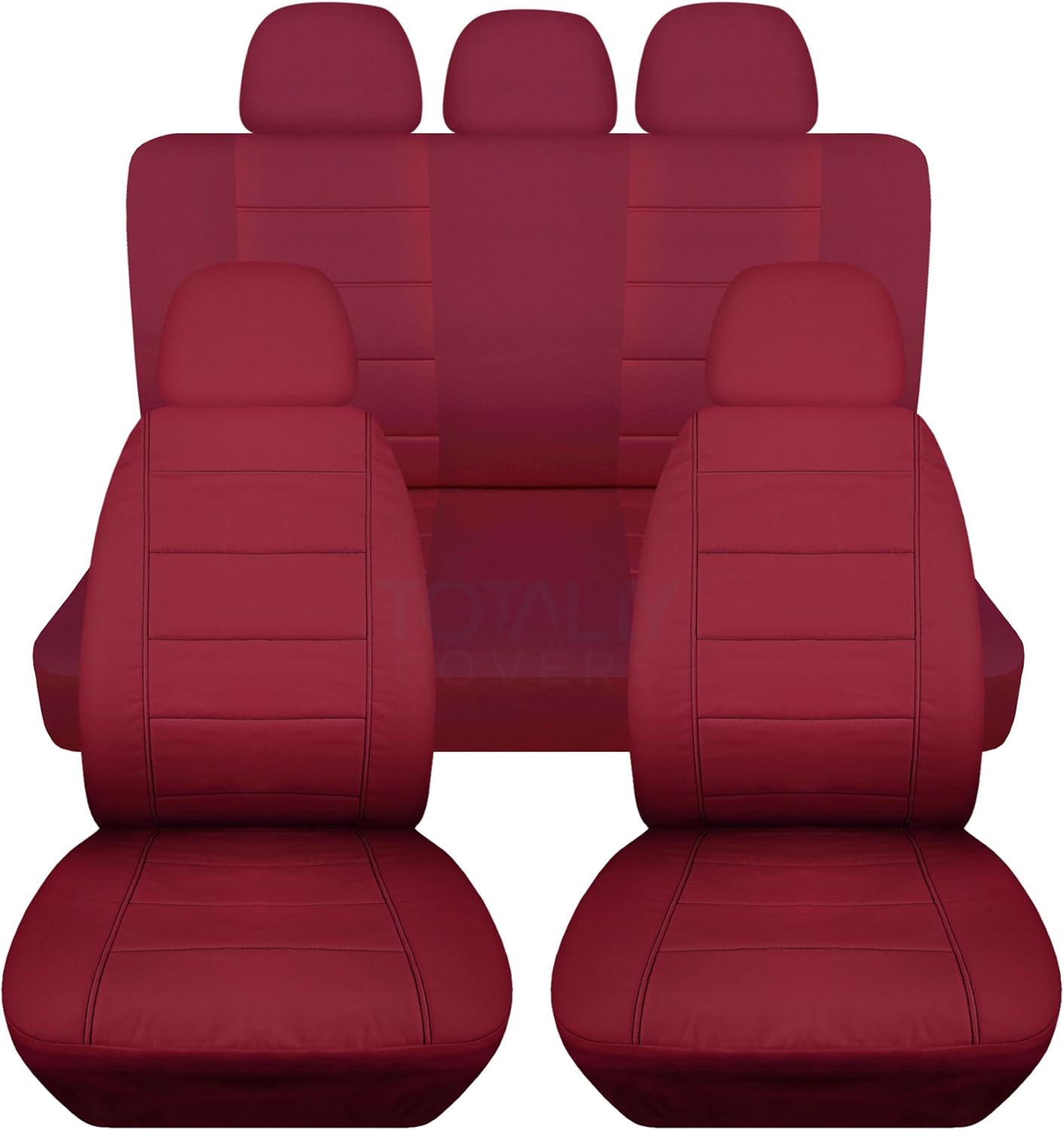 Charcoal Solid Car Seat Covers Full Set with 5 Headrest Covers Z64967