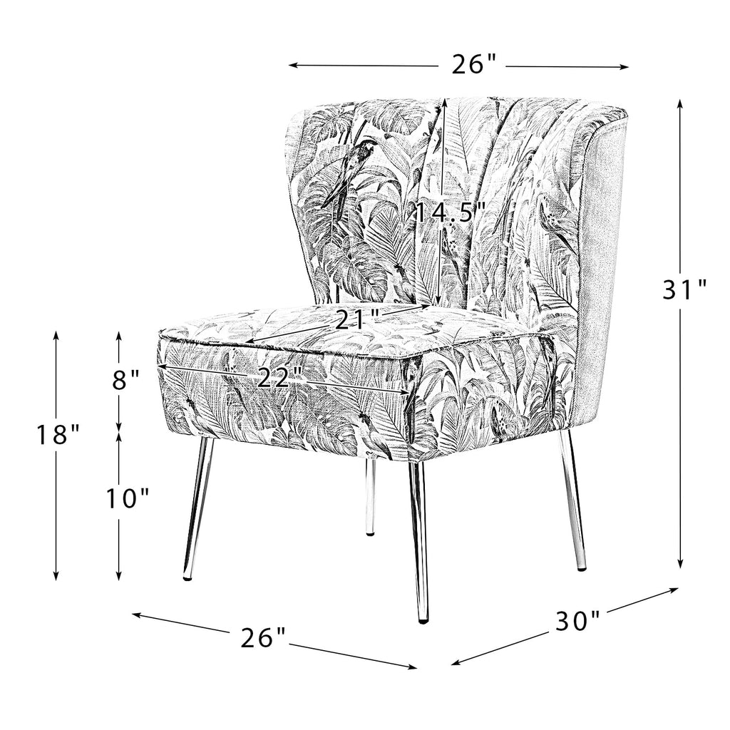 Tufted Metal Base Accent Chair R856