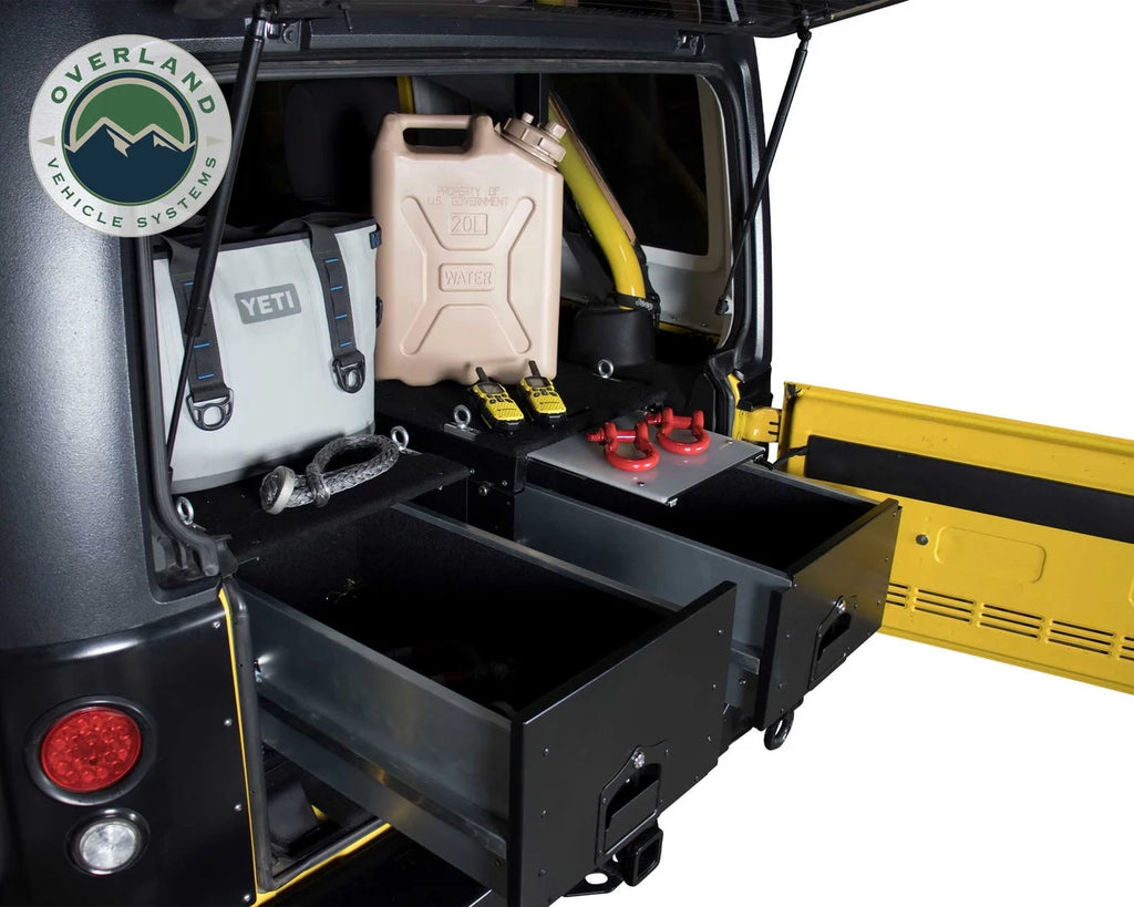 Black Powder Coat Cargo Box with Slide Out Drawer S96541