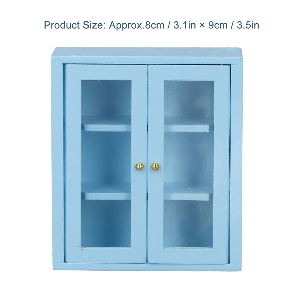 Blue Wooden Dollhouse Wall Cabinet J9499
