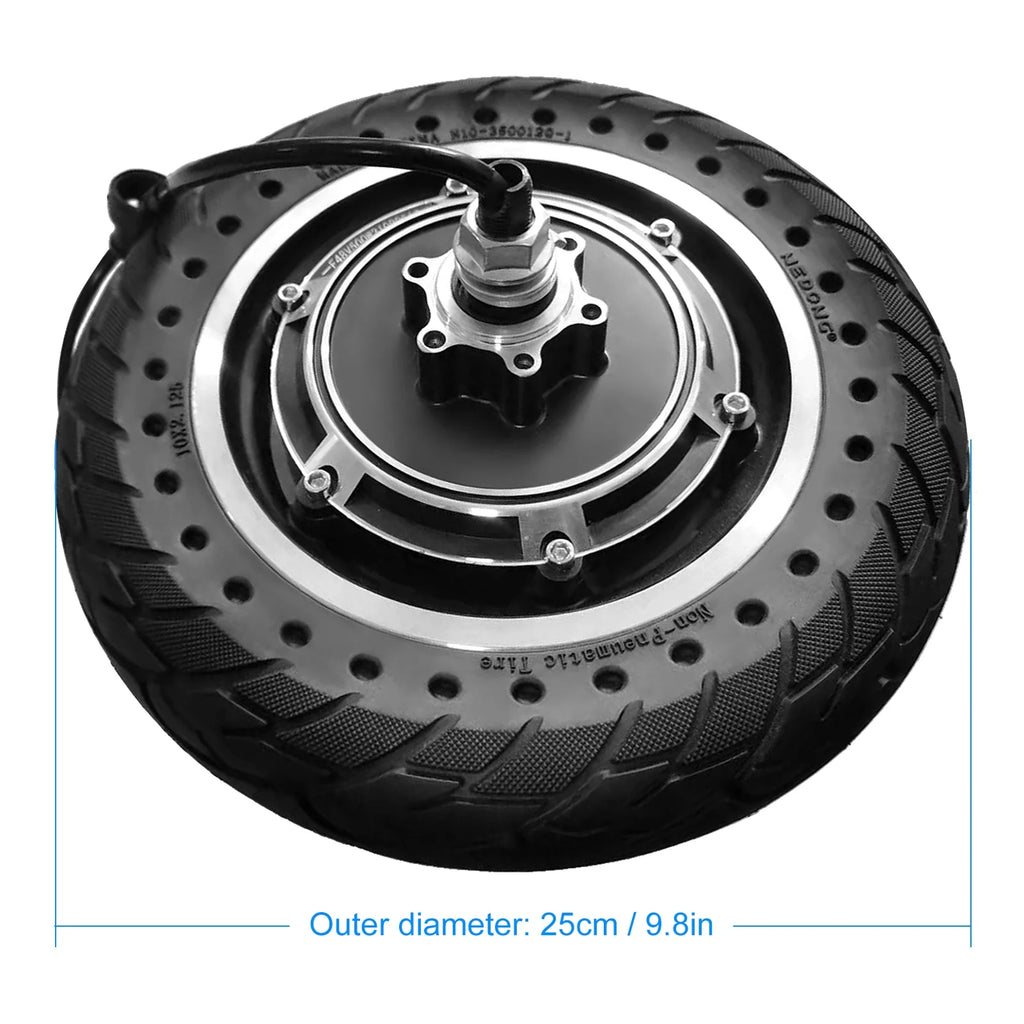 10'' Electric Scooter Front Tire with Hub Motor 48V 500W Brushless Wheel Replacement B9701