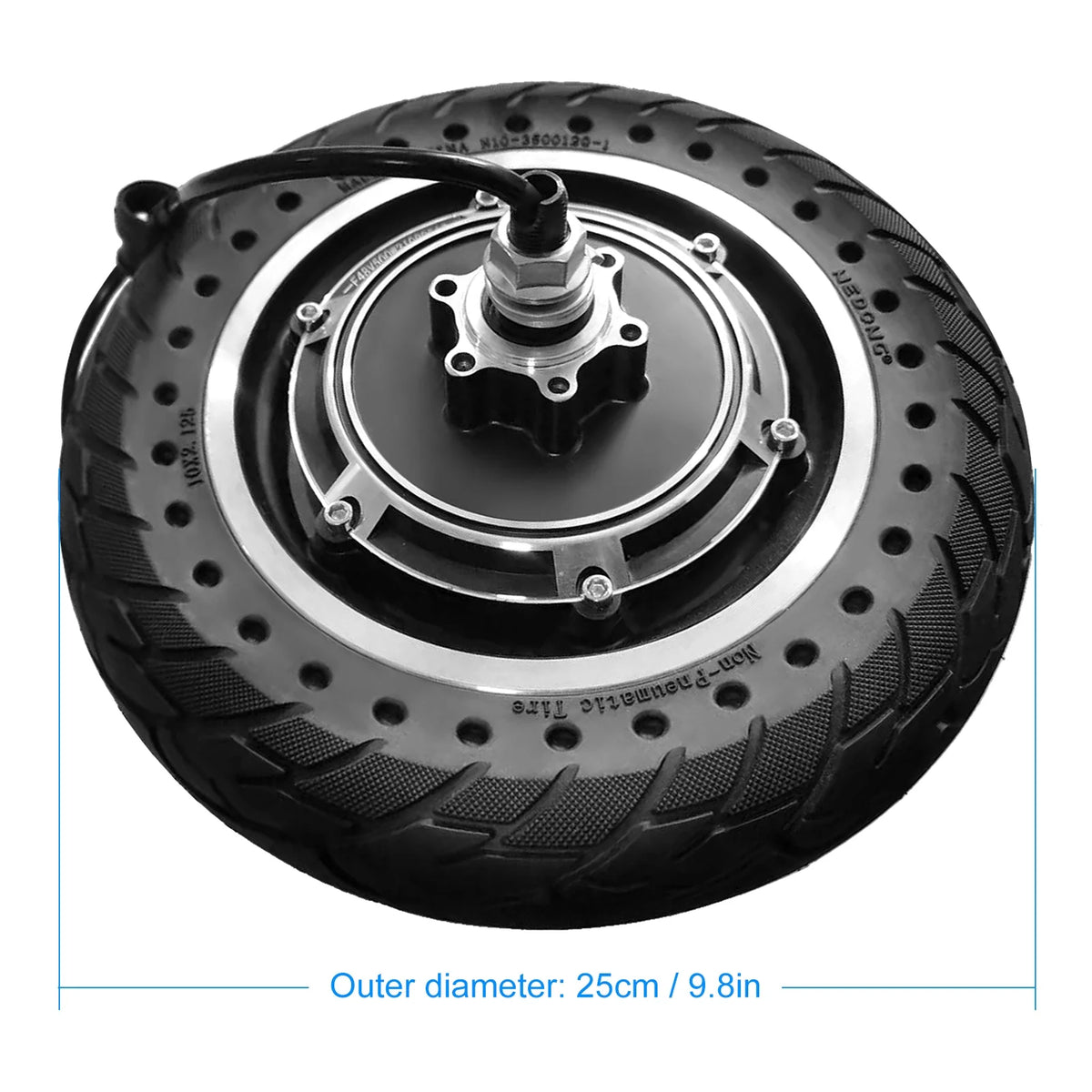 10'' Electric Scooter Front Tire with Hub Motor 48V 500W Brushless Wheel Replacement B9701