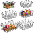 Black Metal Wire Storage Basket 6 Pack (2 Small, 2 Medium, 2 Large) D82730