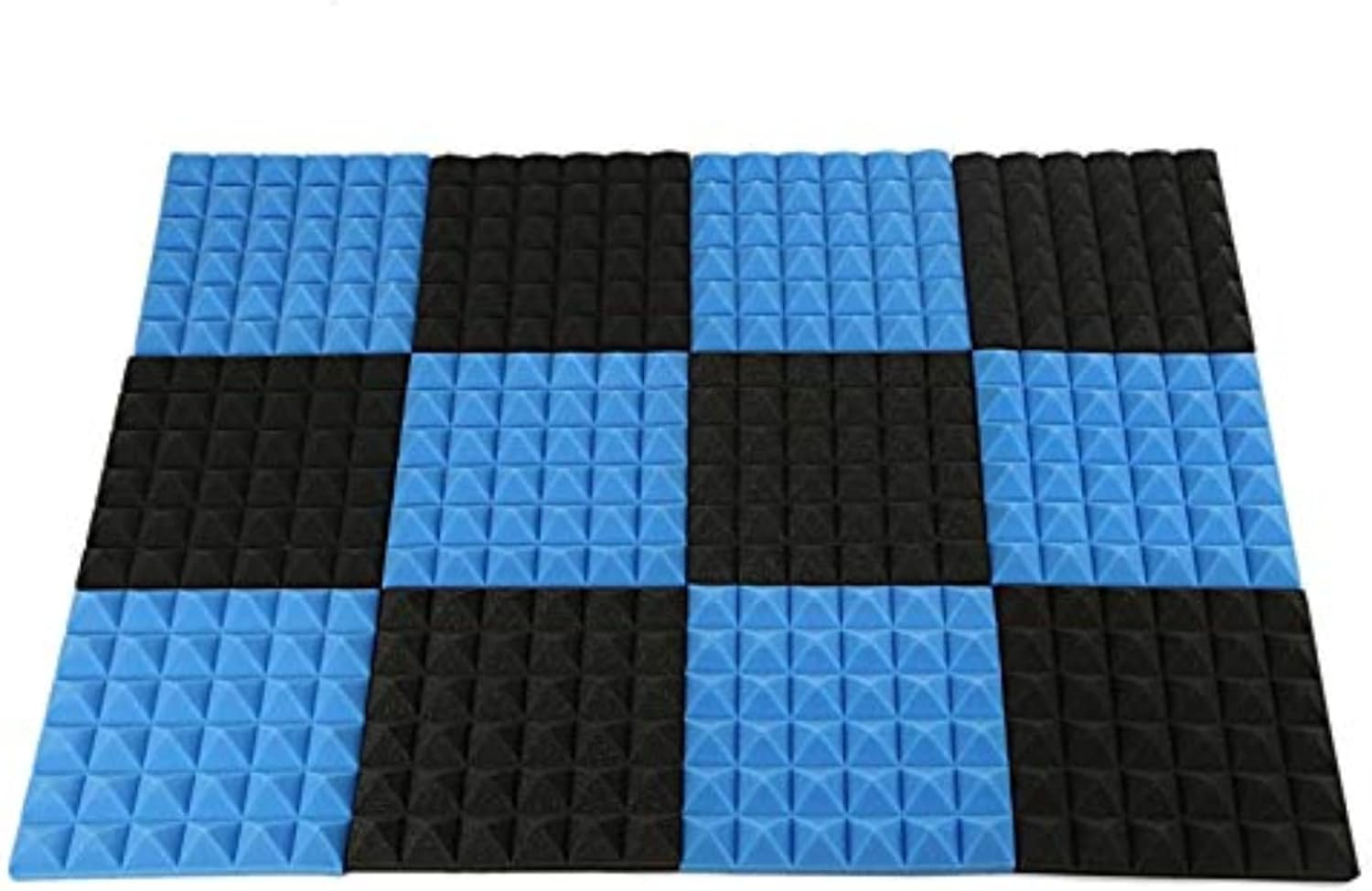 2" X 12" X 12" Soundproofing Foam Panels (24 PACK, Black+Blue) U62735