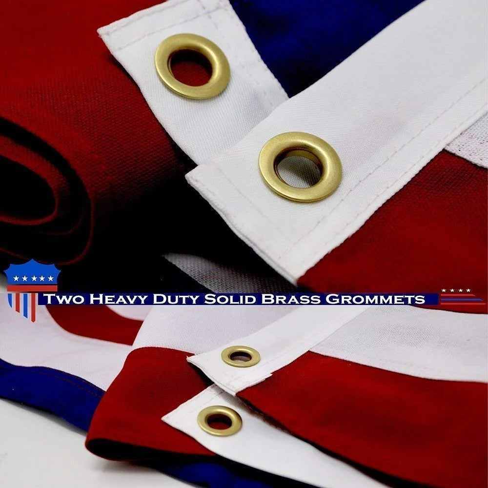 American Flag 4x6 Ft Heavy Duty Spun Polyester Embroidered Stars Sewn Stripes Brass Grommets Q476515