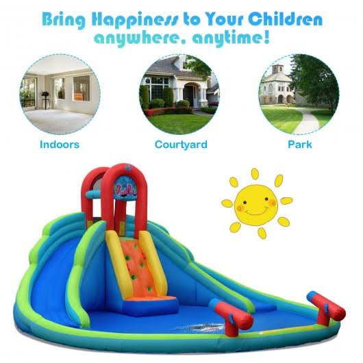 Inflatable Water Slide Bounce House with Splash Pool Y877168