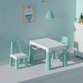 3 Piece Kids Play Table and Chair Set Green L733695