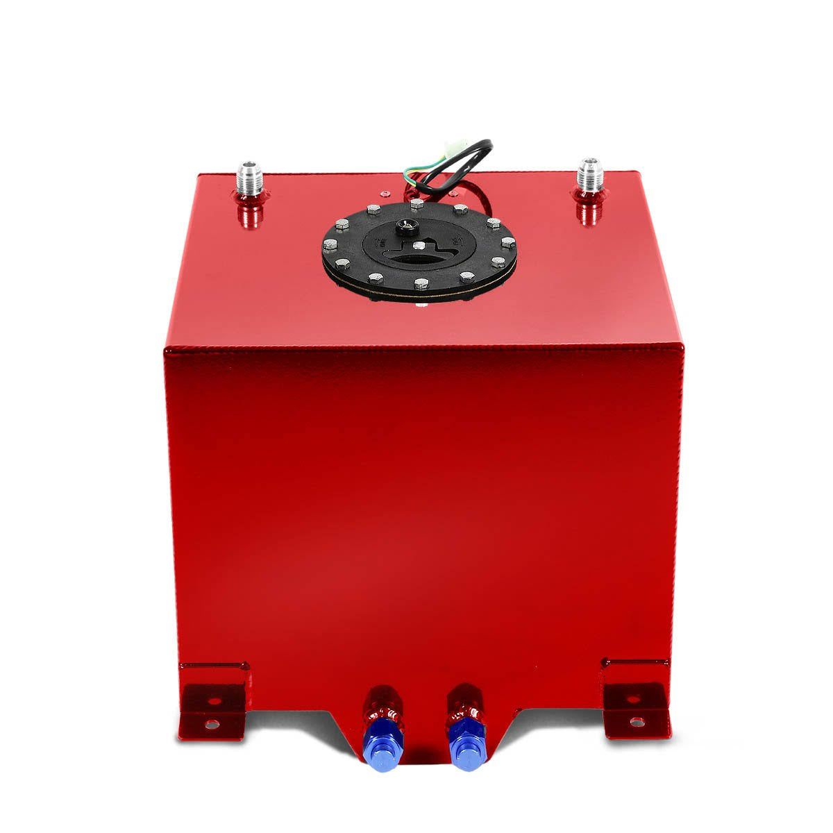 Red Aluminum Fuel Cell Gas Tank with Level Sender and Black Cap R39544