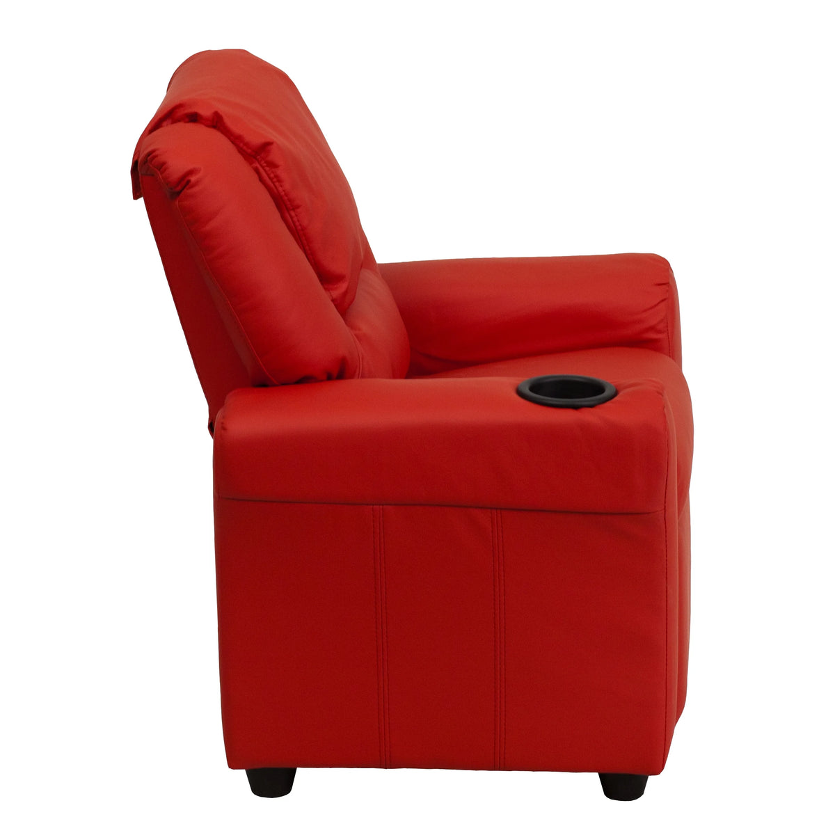 Red Vinyl Kid's Recliner with Cupholder E99416