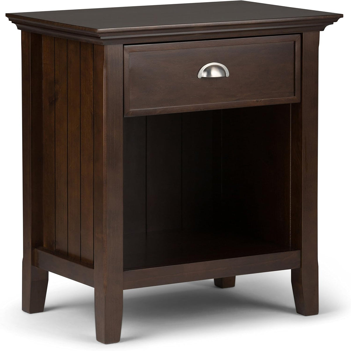 Distressed Grey Solid Wood Night Stand with 1 Drawer and 1 Shelf K379