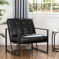Black PU Leather Tufted Accent Chair R683