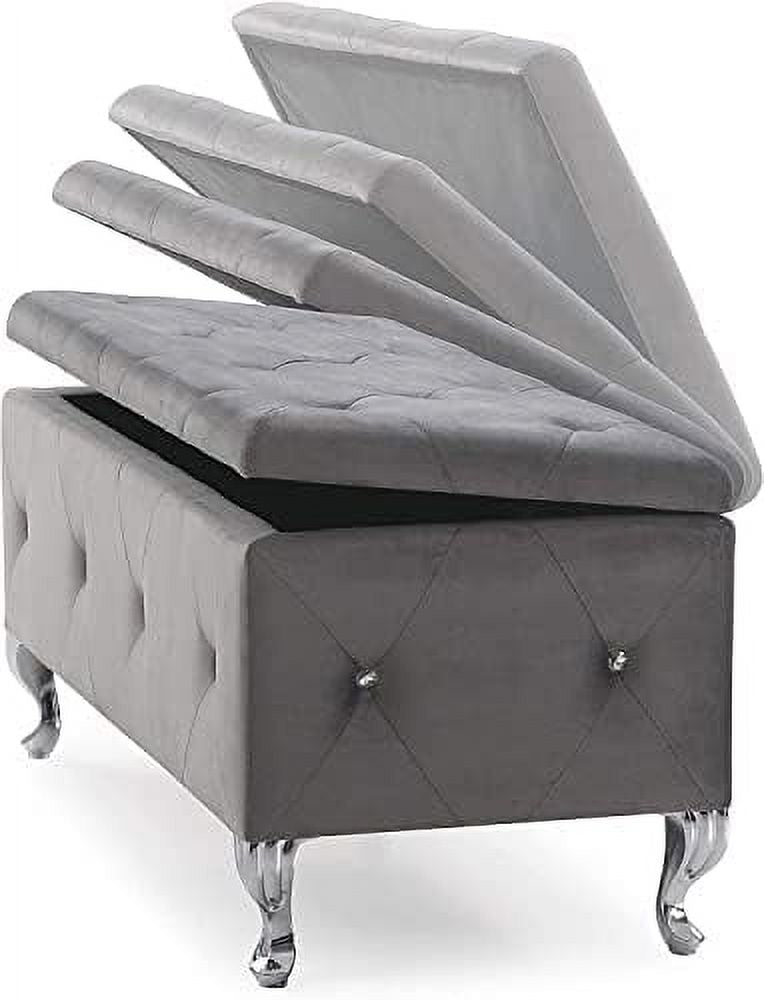 Velvet Flip Top Bench with Safety Hinge C3715