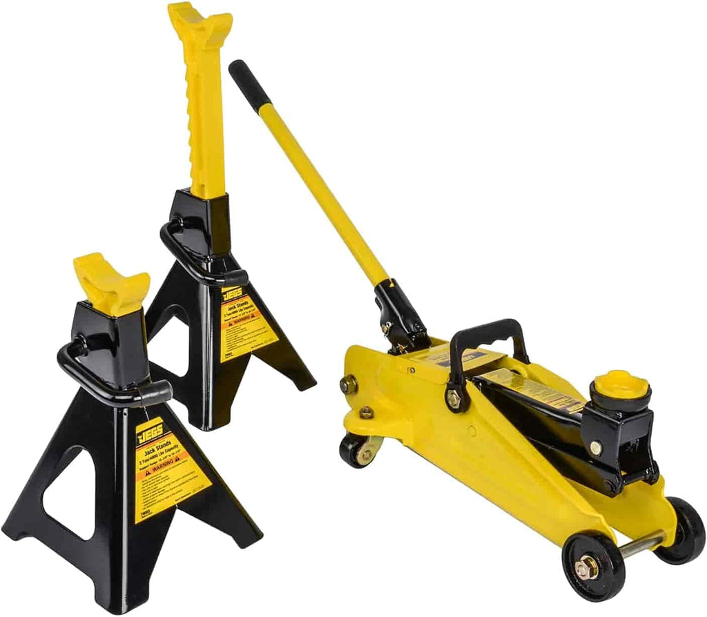 2-Ton Hydraulic Floor Jack and Jack Stands with Steel Frames W1023