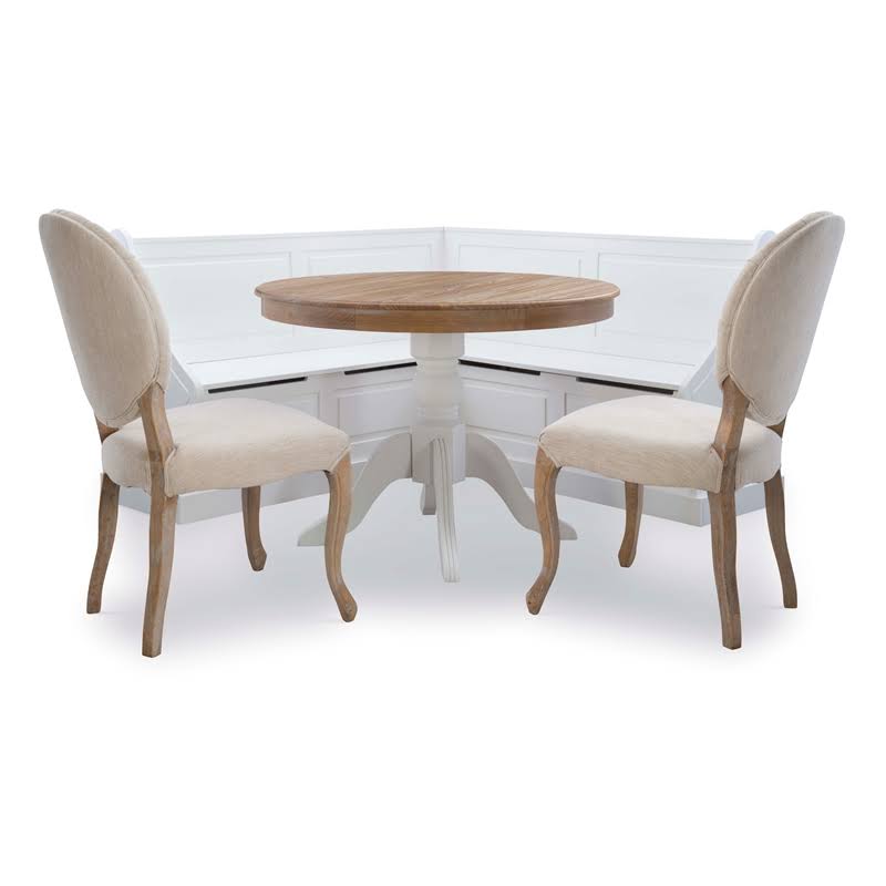 White Wood Corner Breakfast Nook B85378