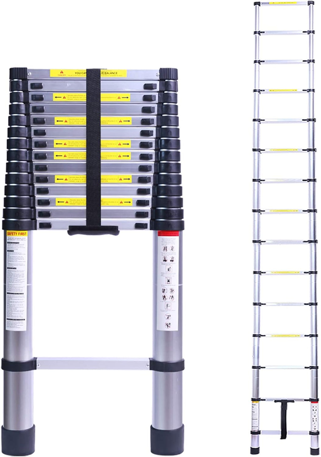 19.7FT Telescopic Extension Ladder, 330LB Capacity N251