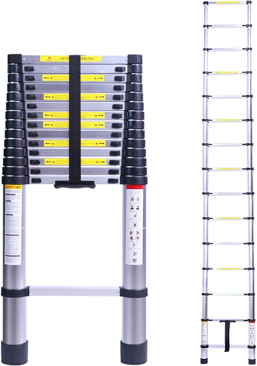 19.7FT Telescopic Extension Ladder, 330LB Capacity N251
