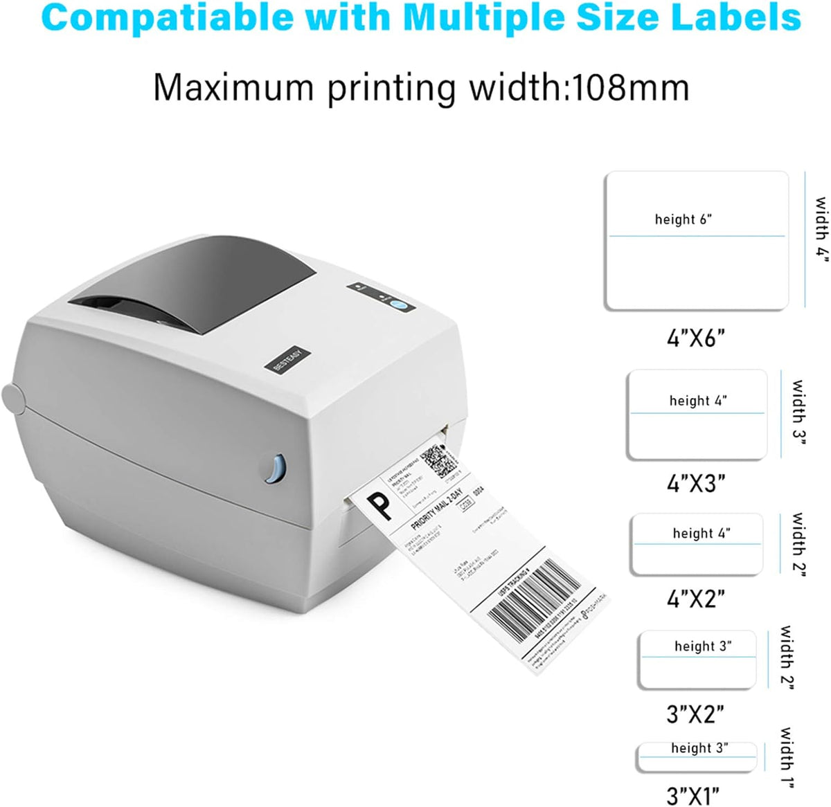 4x6 Thermal Shipping Label Printer, Pack of 2 U6131