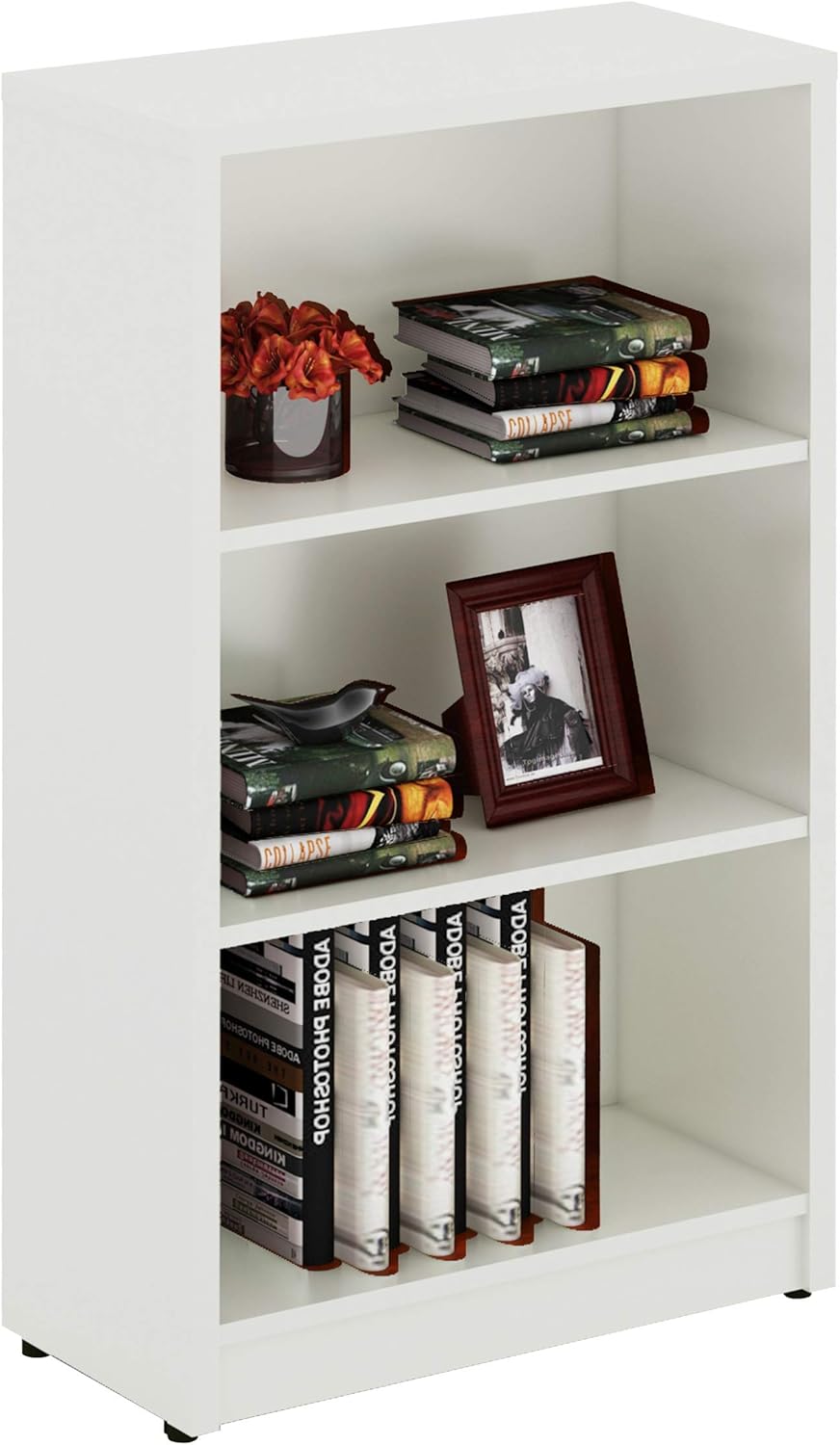 White 5 Shelf Wood Bookcase B408977