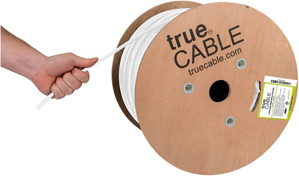 1000ft White CMX Cat6 Direct Burial Bulk Ethernet Cable X250