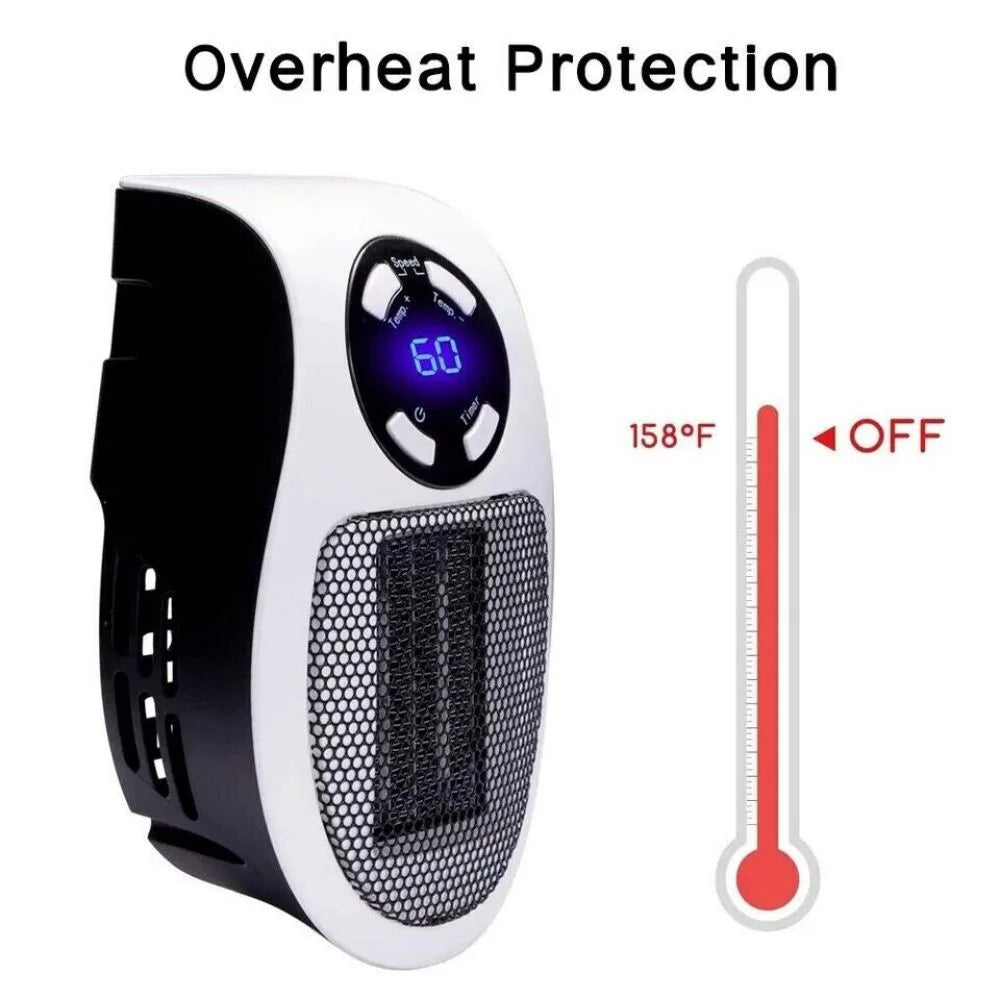 Portable Mini Electric Wall Heater with Timer E926982