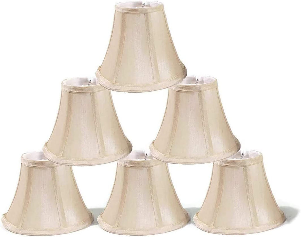 Set of 6 Cream Clip on Lamp Shades Q4302