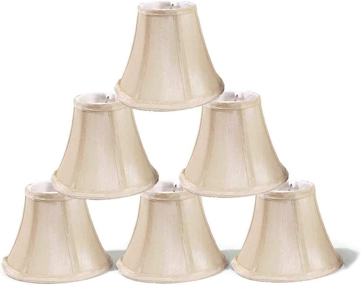 Set of 6 Cream Clip on Lamp Shades Q4302