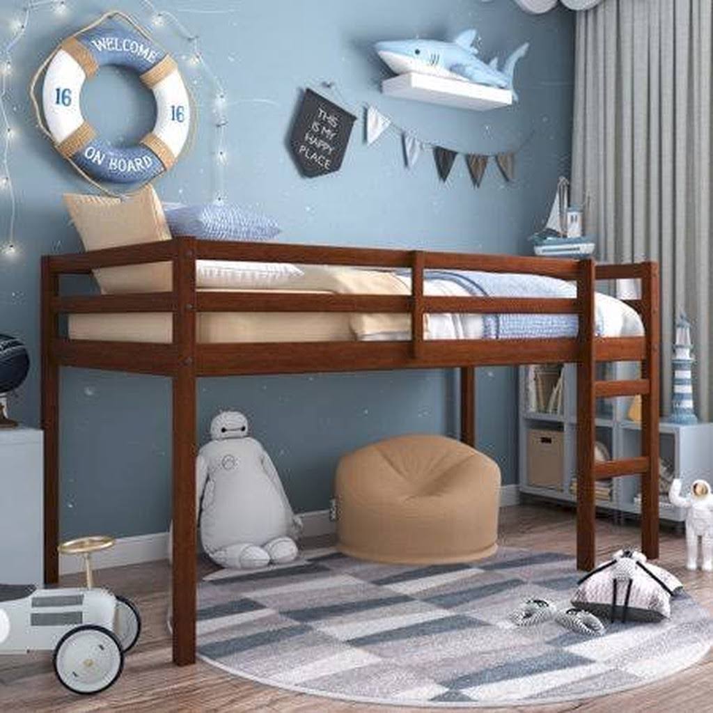 Twin Junior Loft Bunk Bed, Oak H255