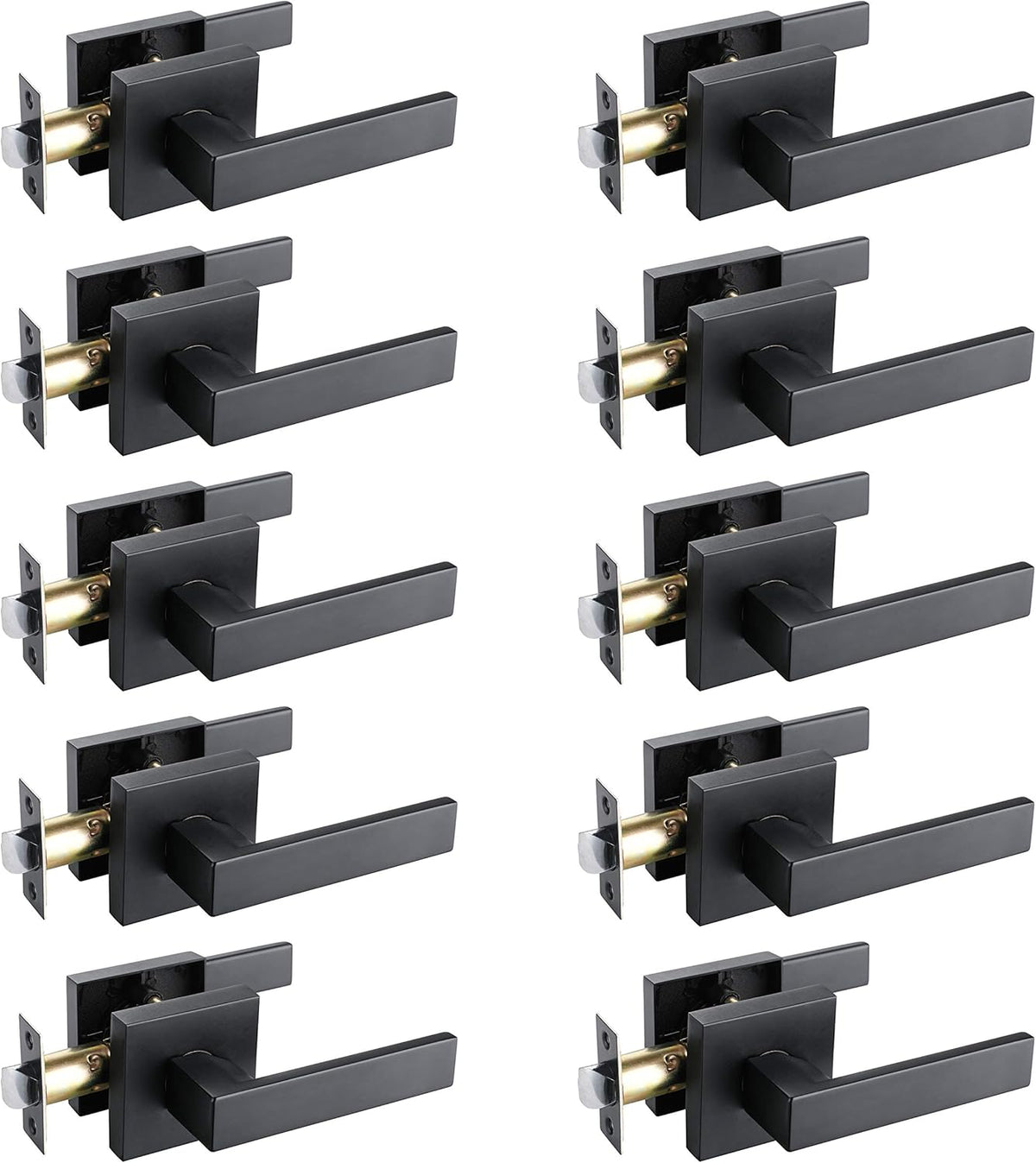 Matte Black Door Lever Handle Lock Z672