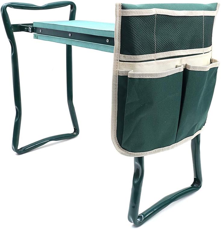 Garden Kneeler Seat Foldable Stool with Tool Bag EVA Foam Pad I221463