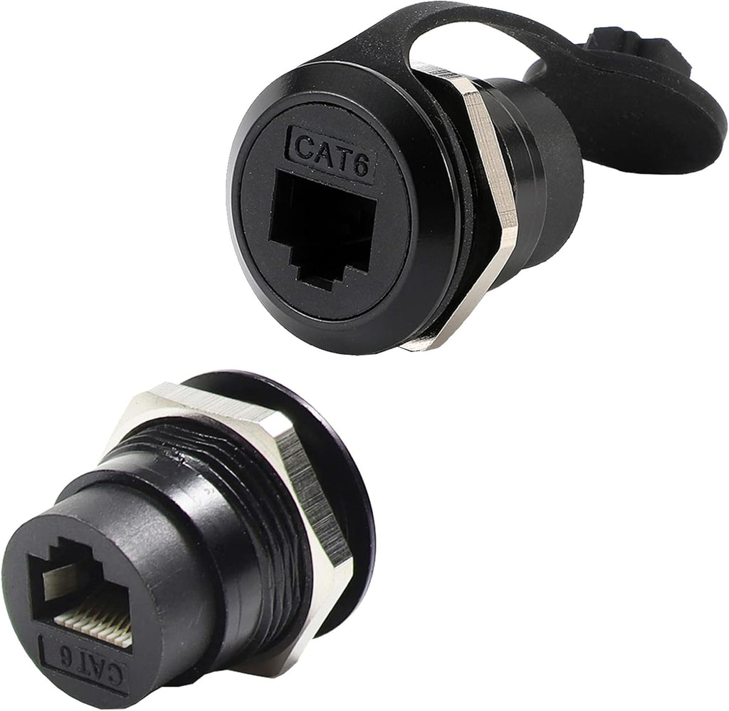 2 Pack RJ45 Panel Mount Coupler, CAT6 Female to Female Bulkhead Adapter Y86403