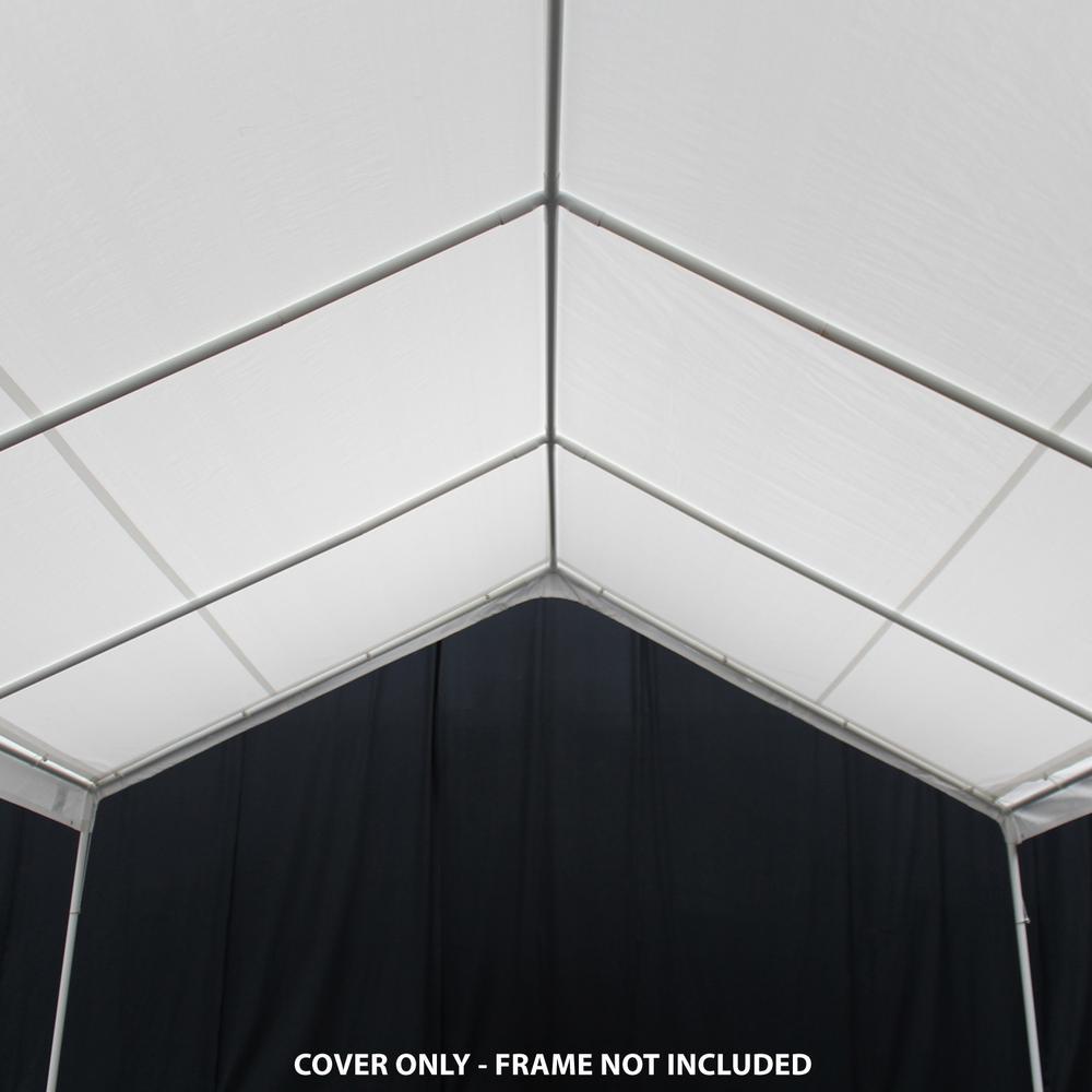 18 ft x 20 ft White Carport Canopy Cover W5555
