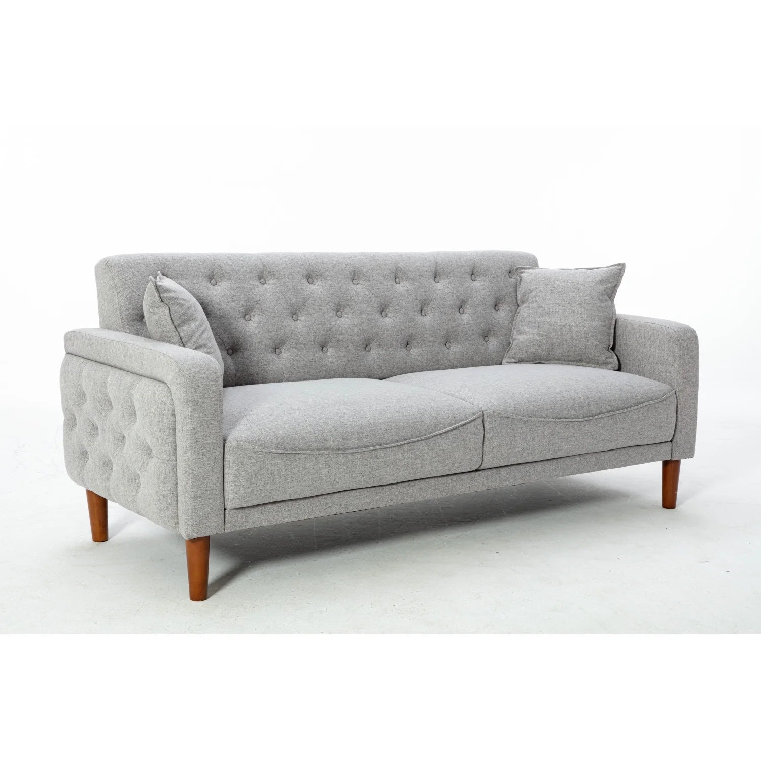 Grey Linen Tufted Sofa Bed K2947
