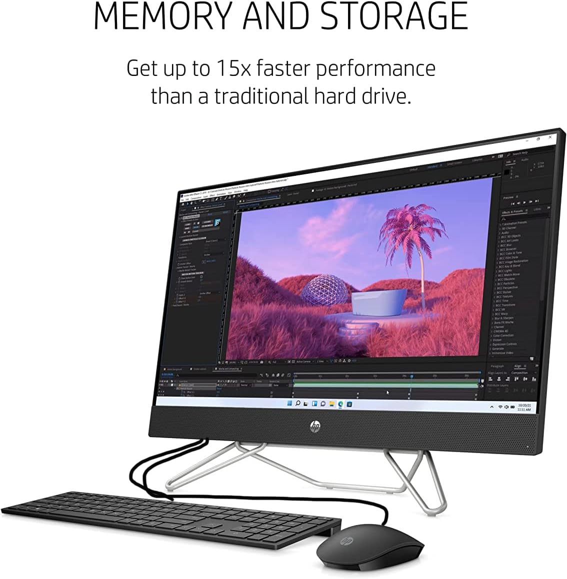 HP 27 inch FHD All-in-One Computer, AMD Ryzen 5 5500U, 16GB RAM, 512GB PCIe SSD+1TB HDD, Win11 N56885