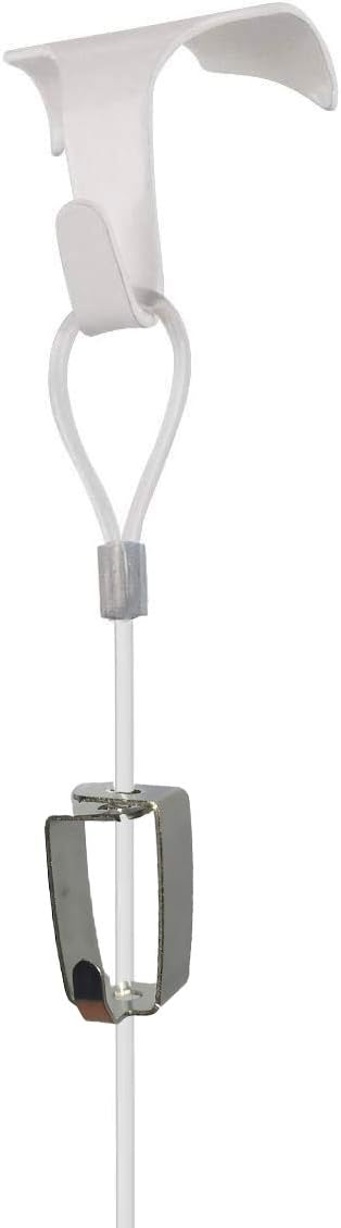 10-Pack Picture Molding Hook Set with Crown Moulding Hooks, Clear Looped Cables, White Picture Rail Hooks, 39 inch Cord I49652