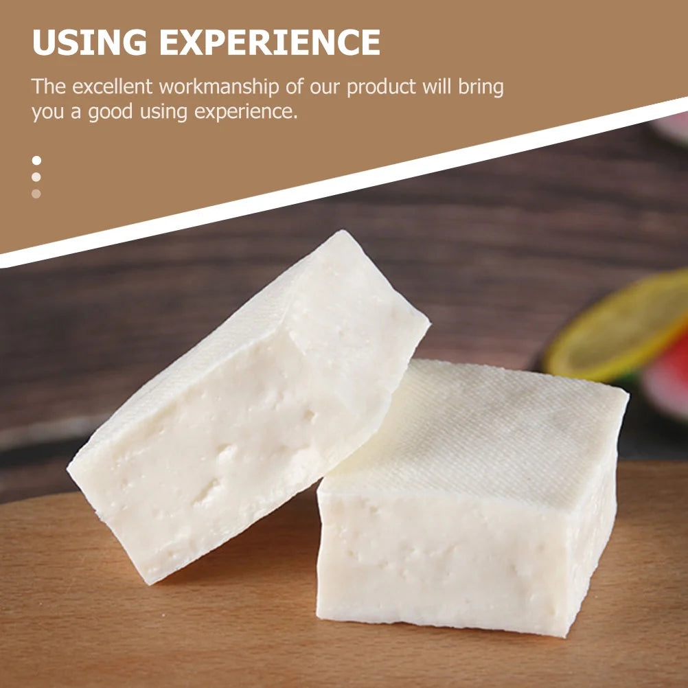 Simulated Tofu Block Kids Food PVC Models Pretend Meat Adornment K46247