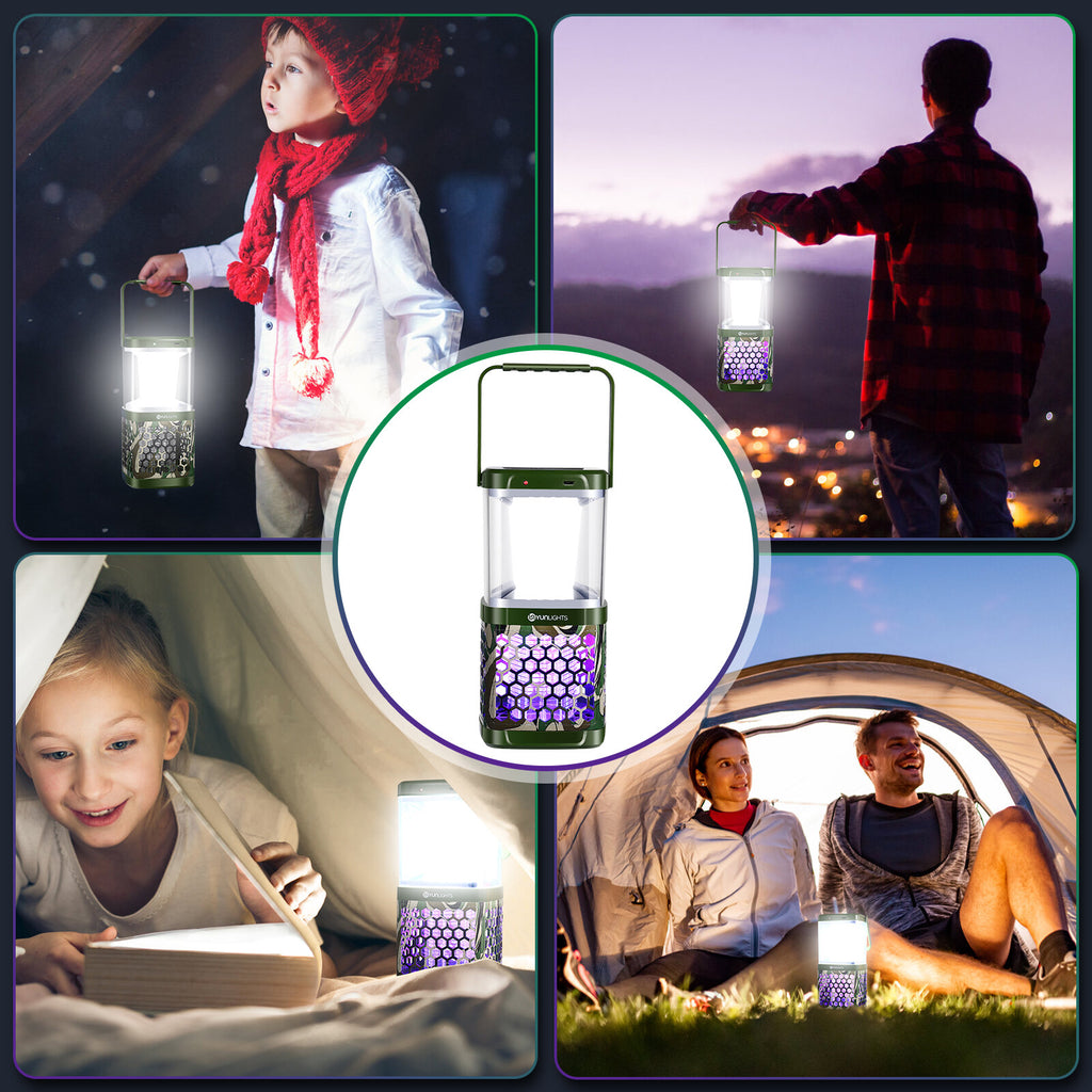 Solar Mosquito Zapper Camping Lantern Bug Zapper Lamp Portable Tent Lamp 2 in 1 Function Bug Zapper Light O2230