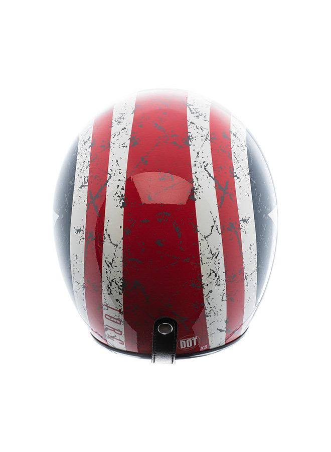 3/4 Helmet with Rebel Star Graphic (White, Medium) E5104