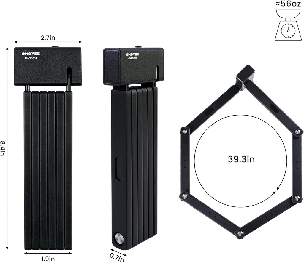 Compact Alloy Steel Bicycle Chain Lock with Carrying Storage Bracket 100 cm Pack of 2 H8470