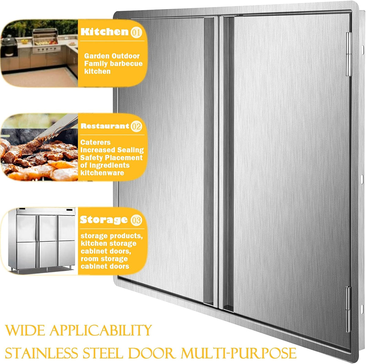 304 Brushed Stainless Steel BBQ Access Door (26 W x 22 H) A8256