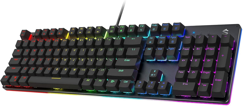Black Shark RGB Mechanical Gaming Keyboard with Blue Switches, 104 Keys A7414