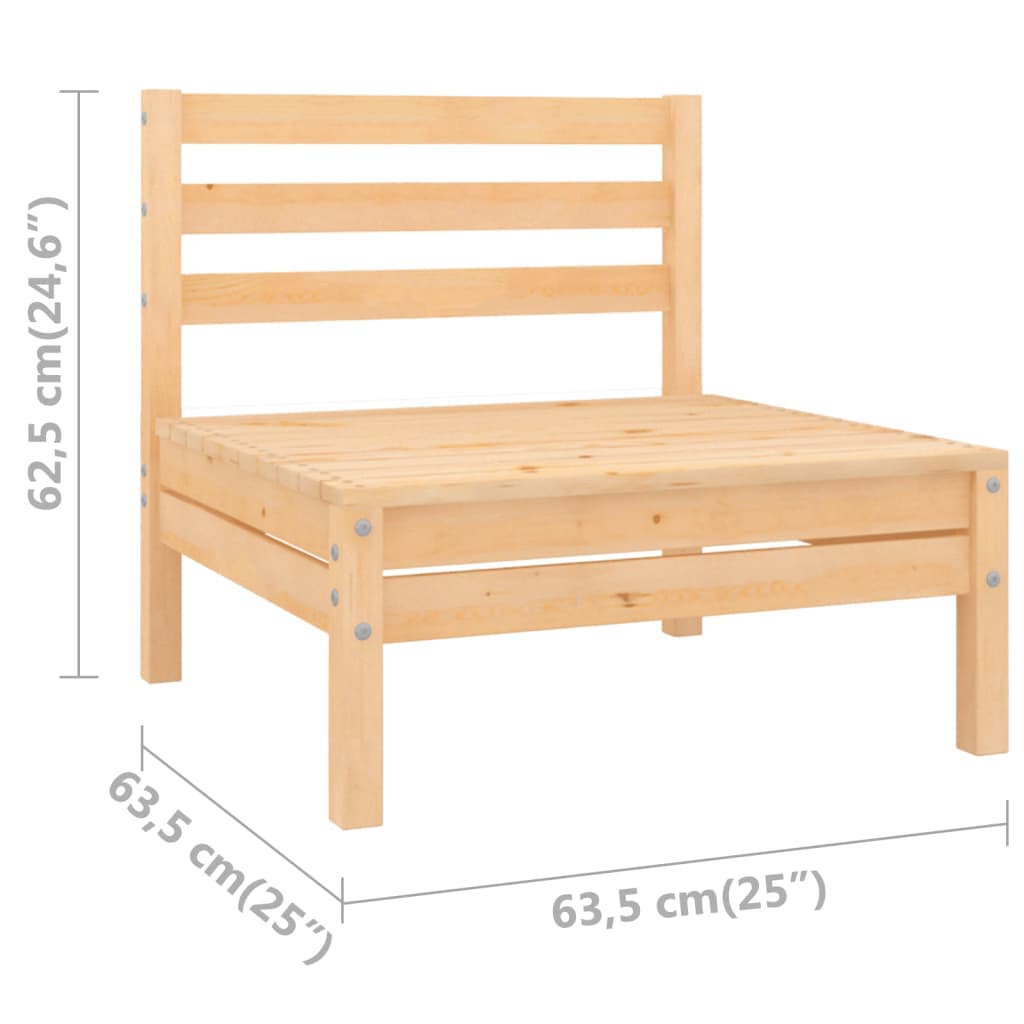 Solid Wood Pine Patio Sofas 2 pcs C144