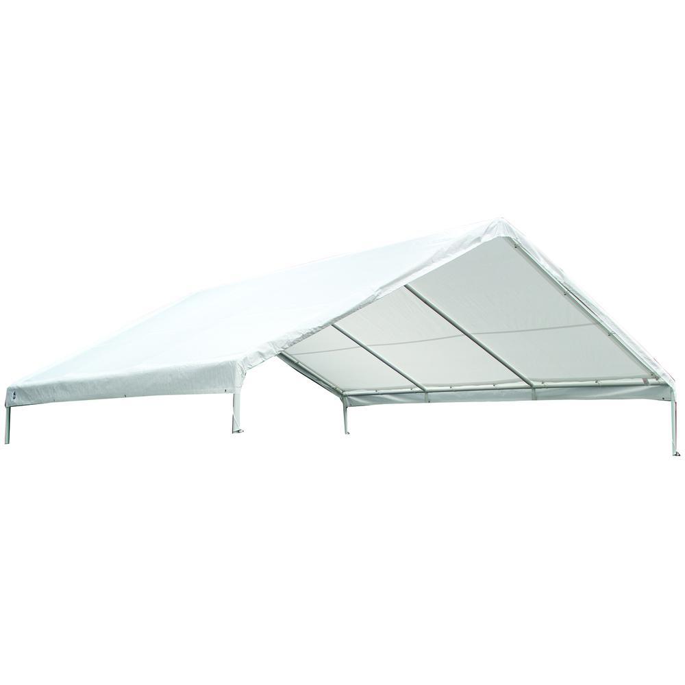 18 ft x 20 ft White Carport Canopy Cover W5555