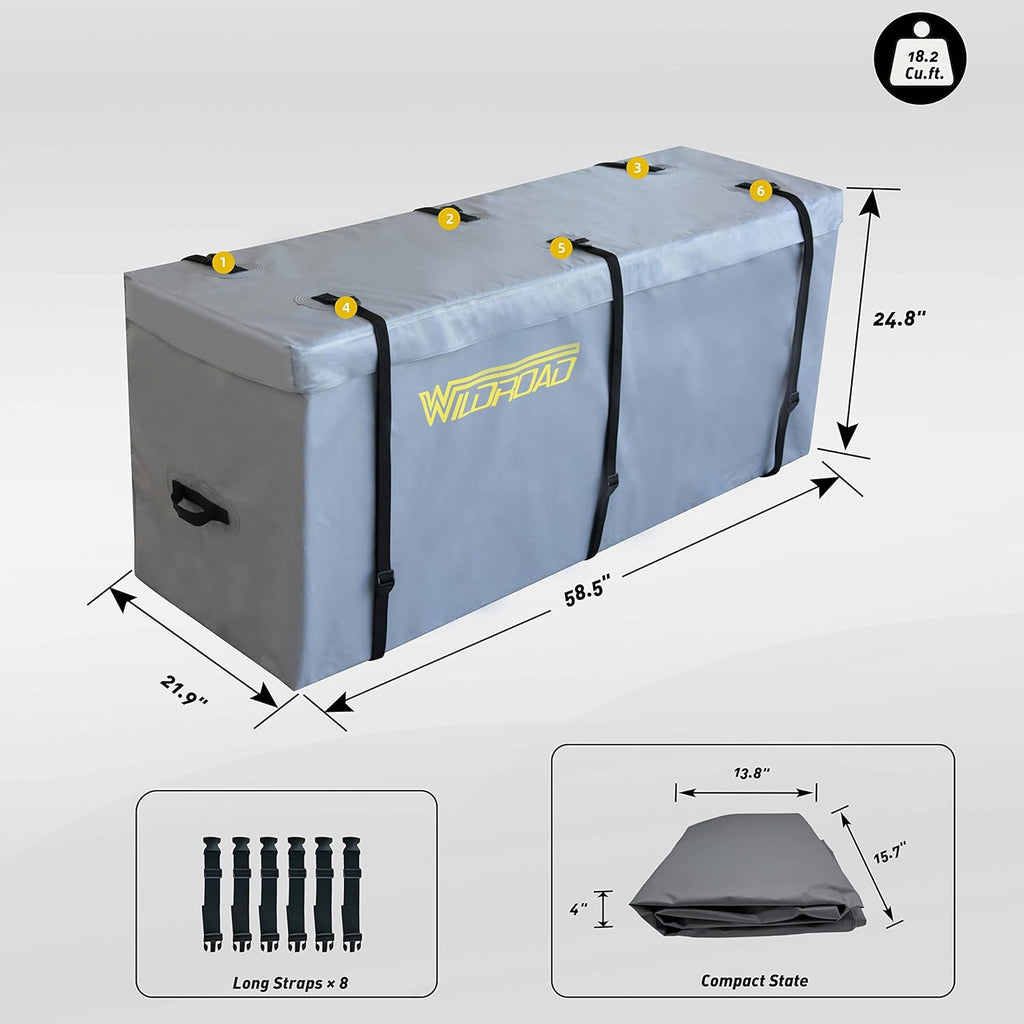 Cargo Carrier Bag 100% Waterproof 60x24x26 with 6 Reinforced Straps S10062