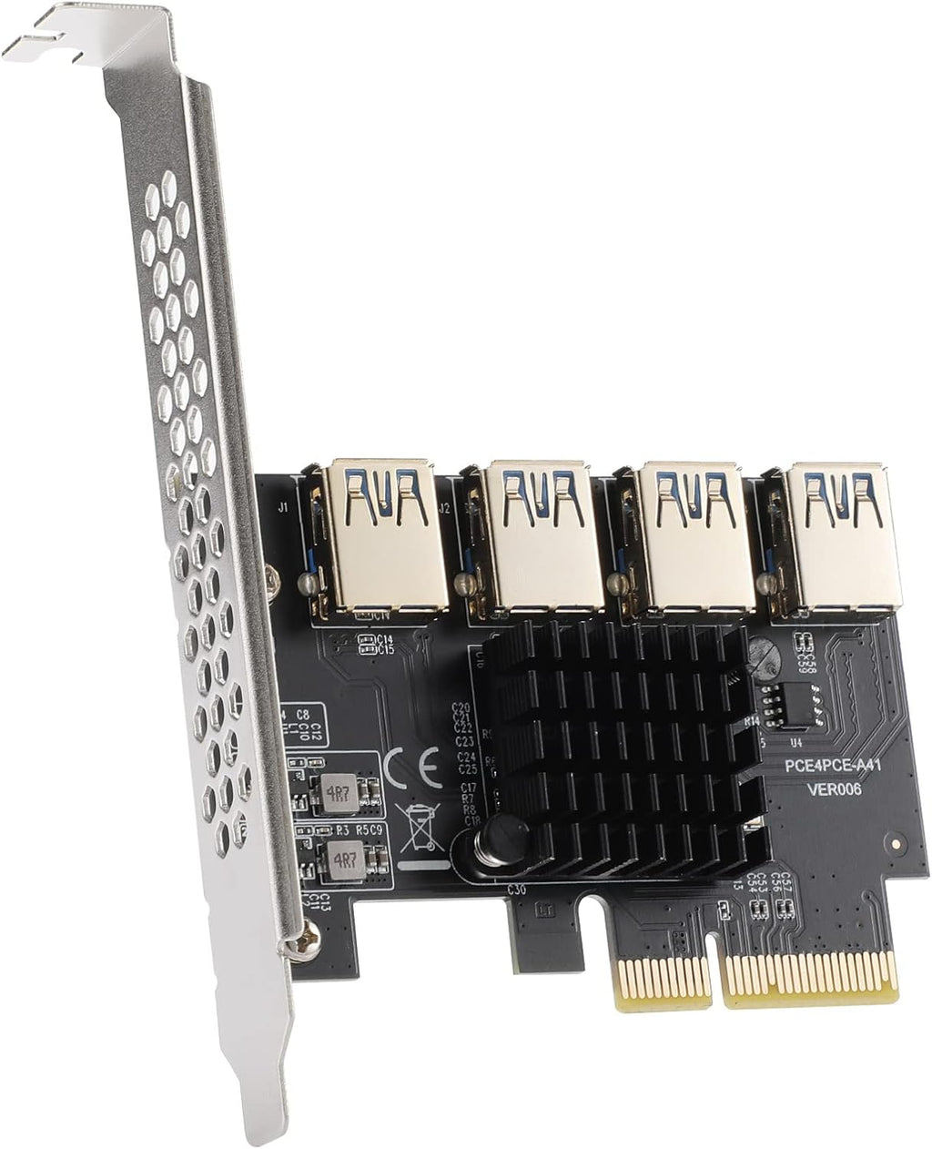 2 Pack PCIE Riser 1X to 16X Graphics Extension Adapter Card with USB 3.0 Cable E6889