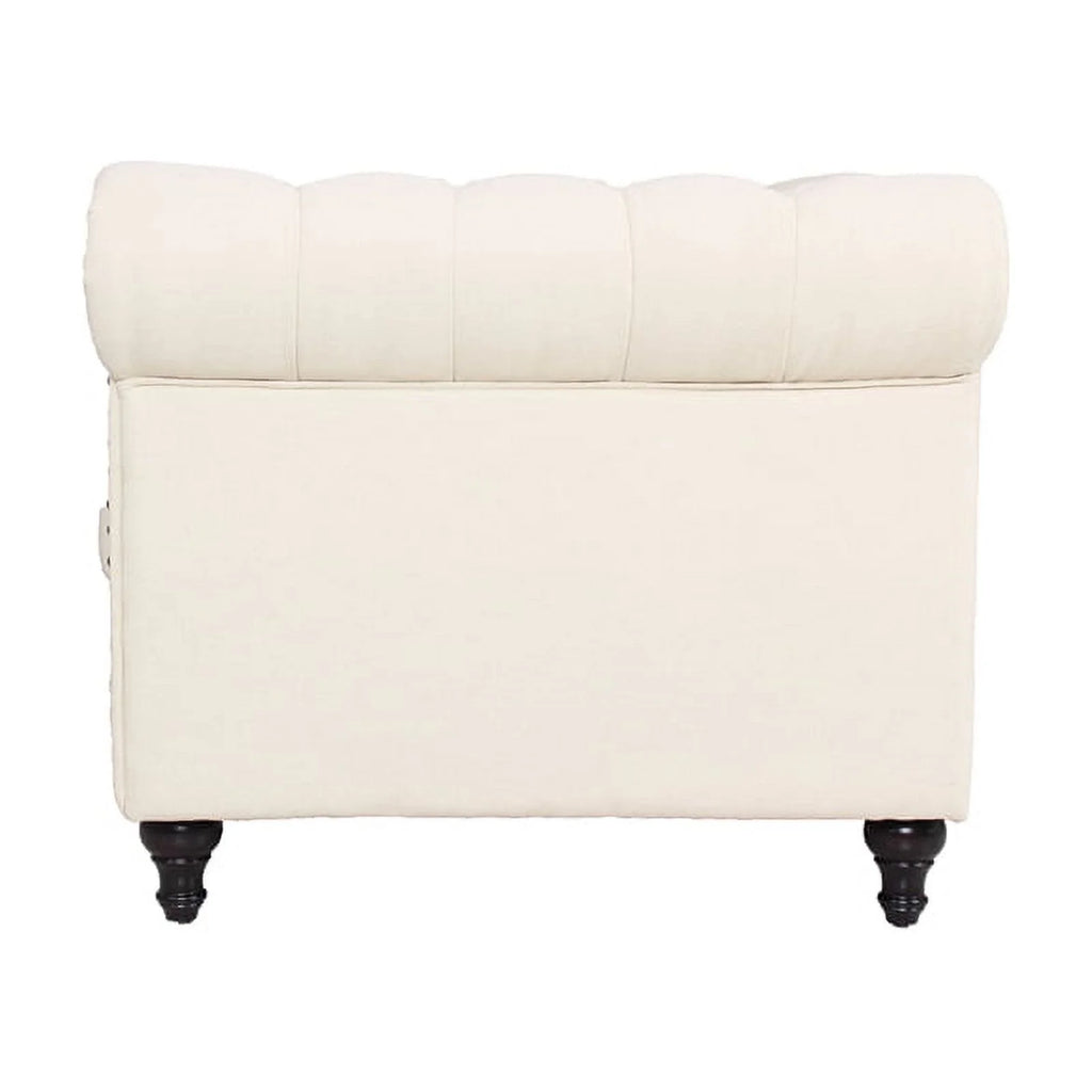 3 Piece Microfiber Sofa and 2-Loveseat Set in Cream P77166