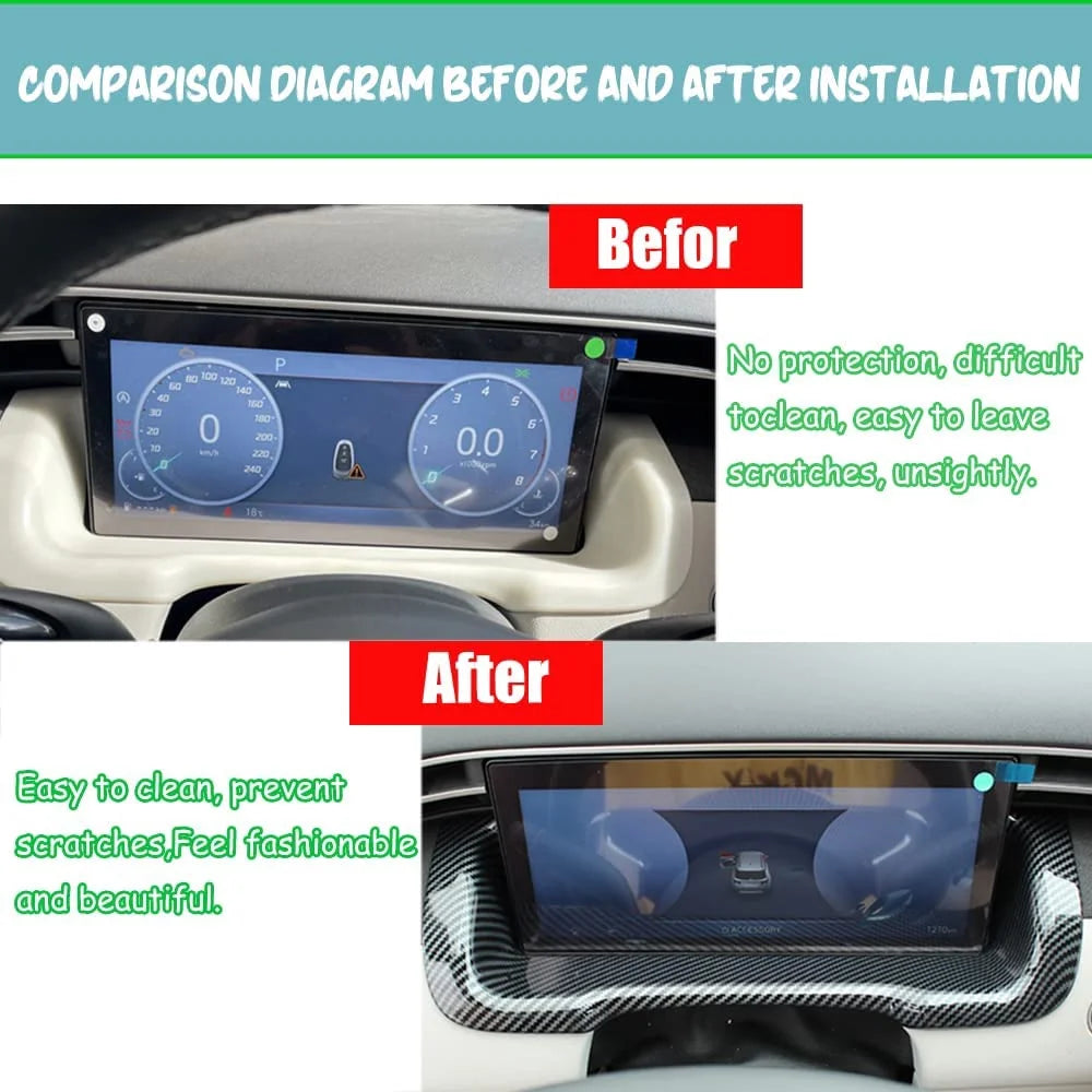 ABS Center Console Dashboard Cover Sticker Carbon Fiber Style W792835
